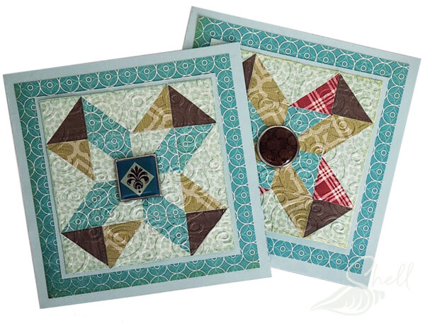 Two handmade quilt cards
