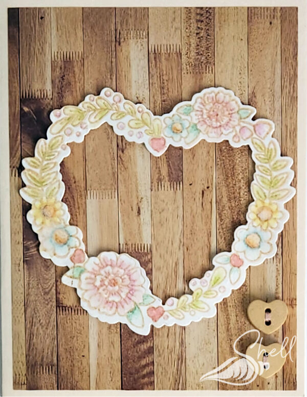 Handmade heart card with country charm